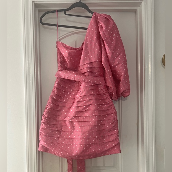 LoveShackFancy Pink Polka Dot Mini Dress - Picture 3 of 6